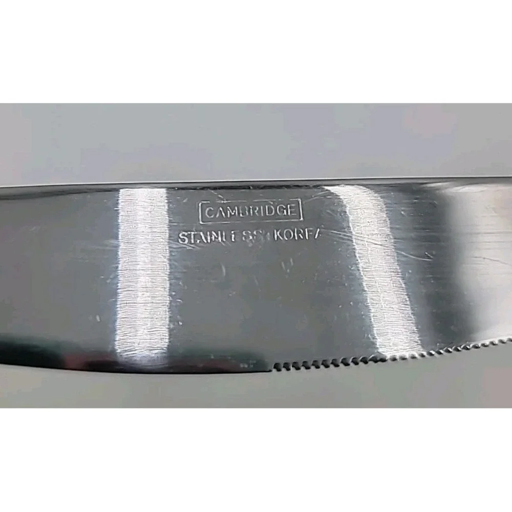 4pc Malaga‎ Stainless Steel Flatware By Cambridge Silver Geometric